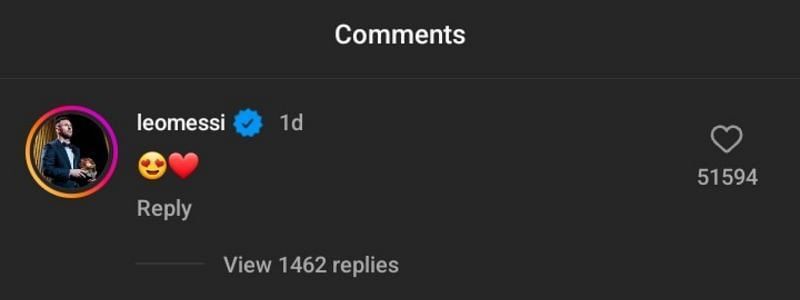 Messi's comment